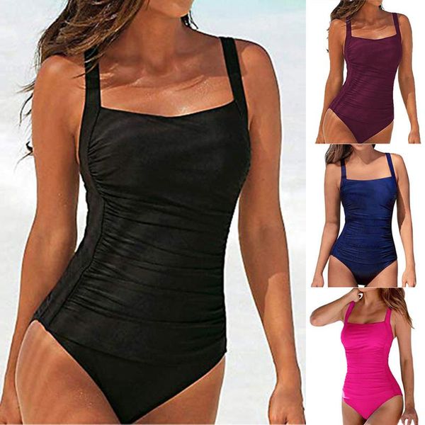 

women's swimming suit women summer backless solid swimwear beachwear siamese swimsuit bikini monokini padded bikini#5 one-piece suits