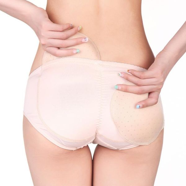

women's shapers manufacturer's source products increased thickening silicone insert pad low-waist hip-up pants underwear suit full, Black;white