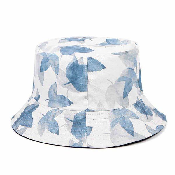 Cappellino da pescatore estivo con stampa foglia vintage da donna Gorro Pescador Bob Femme Chapeau Cappello da pescatore da uomo Panama Cappelli da pesca Hip Hop a tesa larga