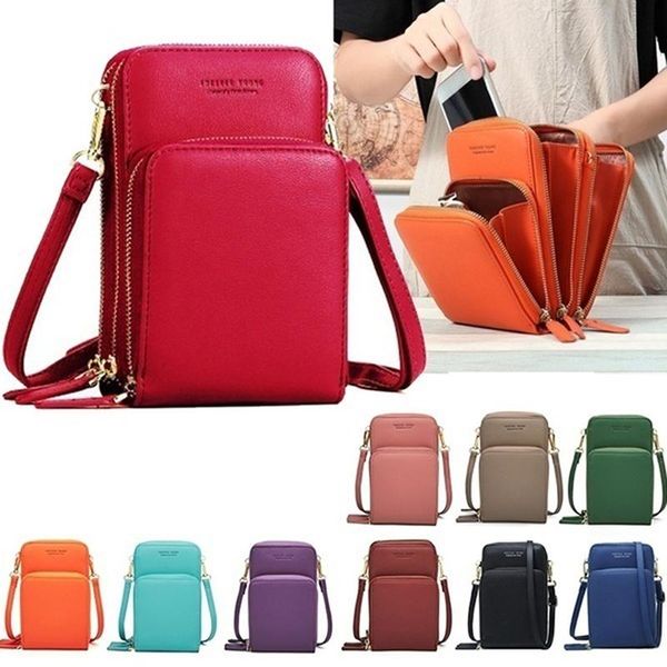 

waist bags women's crossbody bag ladies pu multi-function mini shoulder for women 2021 portable solid mobile phone