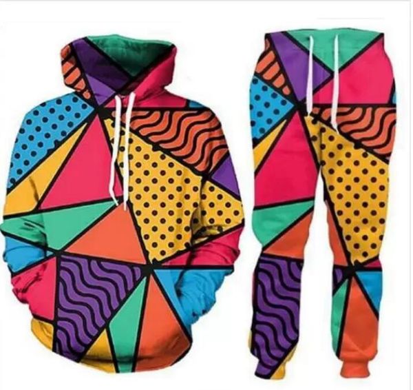 2022 nuovi uomini / donne Pizza divertente stampa 3D moda tute pantaloni hip-hop + felpe con cappuccio ok032