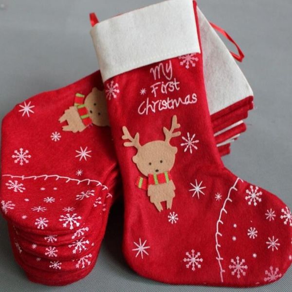 Geschenk für Neujahr 2021, Weihnachtsdekoration, Partydekoration, Hirsch, Weihnachtsstrumpf, Süßigkeiten, Socken, Weihnachtsgeschenke, Tasche für Zuhause