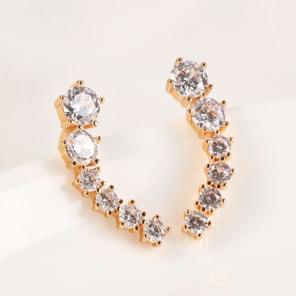 

stylish and noble rose gold studs round imitation diamond earrings, Golden;silver