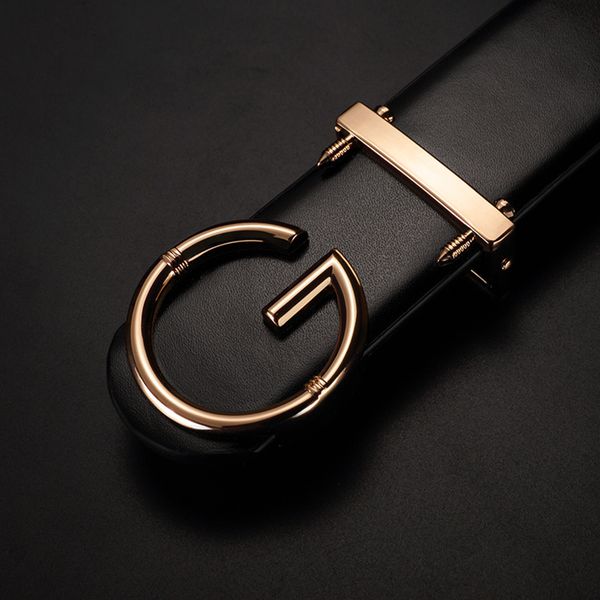 

luxury brand belt fashion belt men's korean version white casual versatile leather smooth buckle youth simple pants, Black;brown