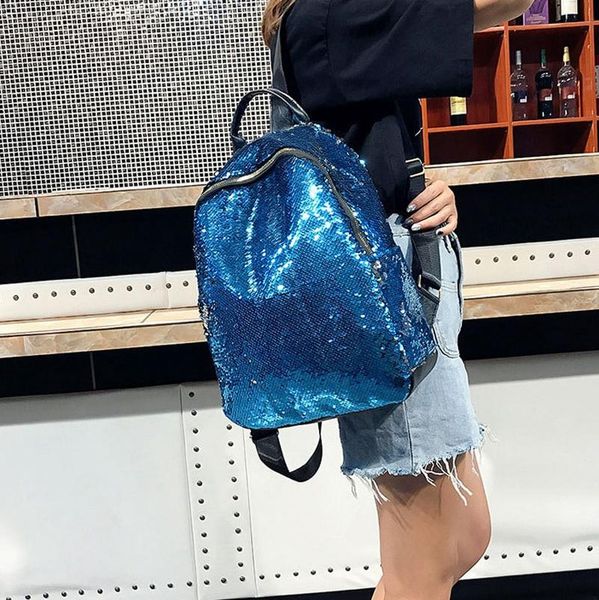 

backpack fashion women sequins travel large capacity rucksack ladies shoulder zipper bag