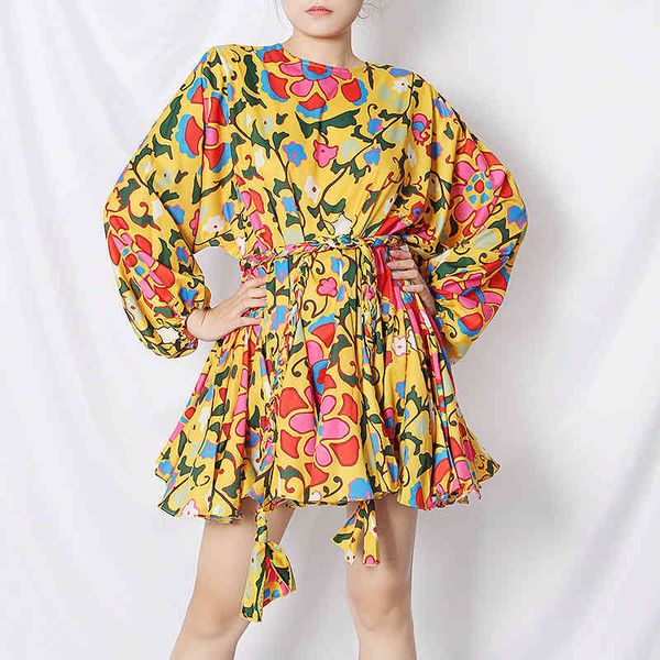 

women dress boho floral ruffle short mini dress o-neck long lantern sleeve party holiday dress femme vestido de mujer 210521, Black;gray