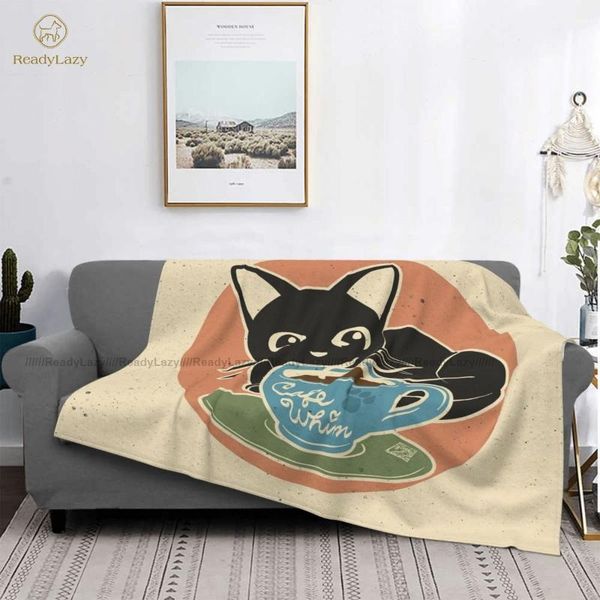

black cat blanket cozy fleece all weather super soft bedspread blankets