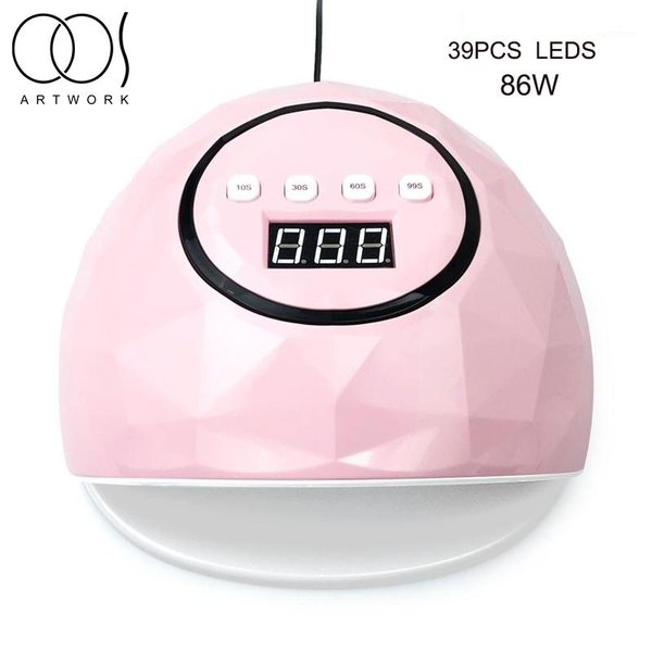 

pink f6 86w uv led nail lamp gel polish lcd display fashion manicure apparatus dryer auto sensor 39 leds lamp1