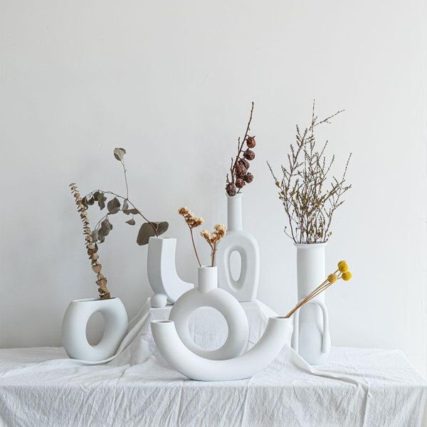 

nordic ceramics flower vases home decoration accessories modern art arrangement container wedding vase for centerpieces