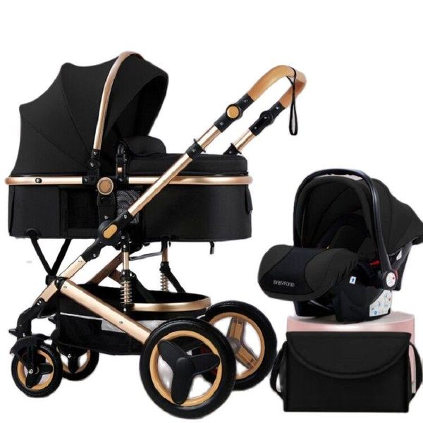 

strollers# baby stroller 4 in 1 pram with bags sleeping basket portable child safety seat dual-use