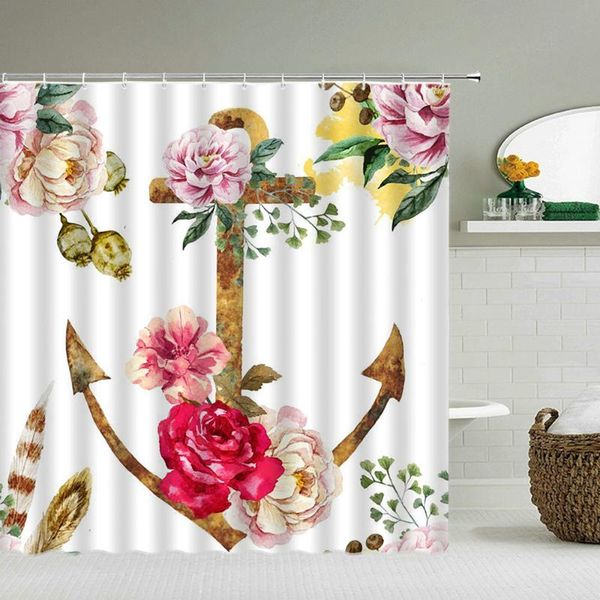 

flowers shower curtains waterproof fabric 3d printed plant leaves bathroom curtain 240x180 home decoration bath