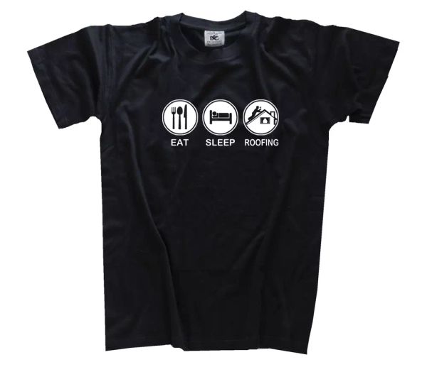 

eat sleep roofing dachdecker ii camiseta s-xxxl, White;black
