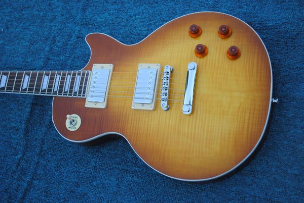 

electric custom guitar, tiger maple bovine hair brown 1 order
