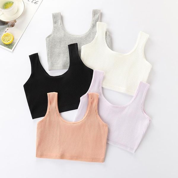 Teen Bra Girl Vest Cotton Spandex Big Girl's Sport 7-14 Years Adolescente Kids Underwear Mutandine da allenamento con spalle scoperte