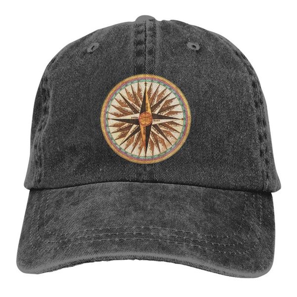 

cloches vintage sign nautical ship compass sea old washed cotton pure color light board men's baseball cap stitching dad hat