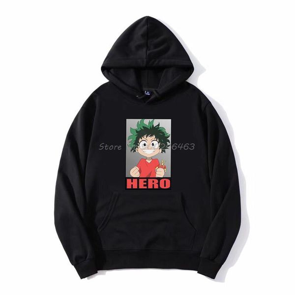 

men's hoodies & sweatshirts kawaii katsuki bakugo boku no hero academia anime hoodie men fleece hooded sweatshirt harajuku streetwear, Black