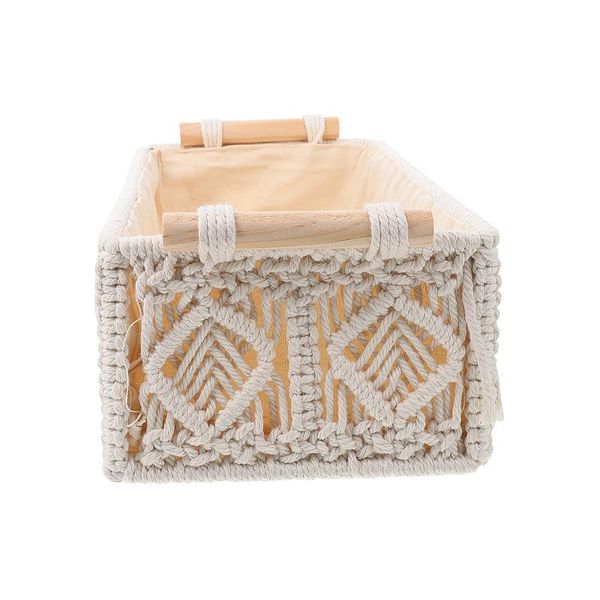 

tissue boxes & napkins 1pc retro deskstorage box cotton rope container white