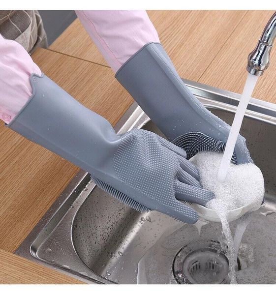 

disposable gloves magic silicone dishwashing kitchen waterproof brush