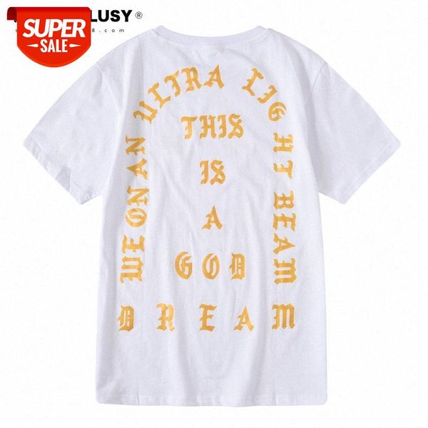 

street goethe letter ins hip-hop skateboard platinum cotton t-shirt men and women couple kanye similar style #hm4u, White;black
