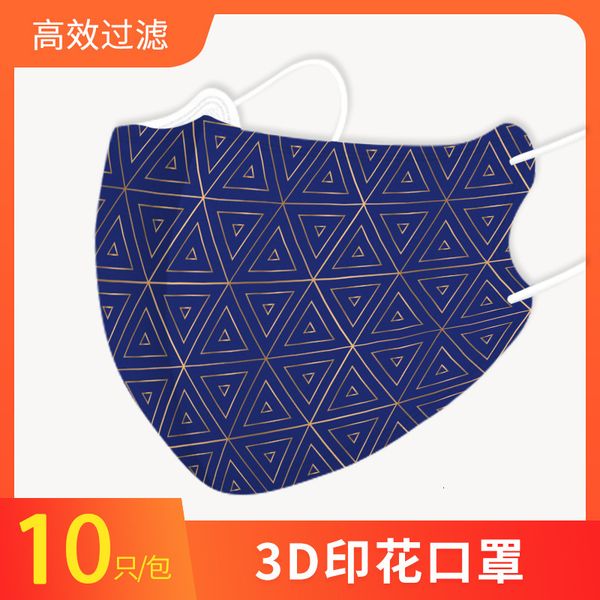 

three-dimensional blue triangle disposable 3d mask