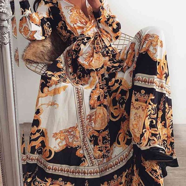 

large women's printed long sleeve evening dress, White;black