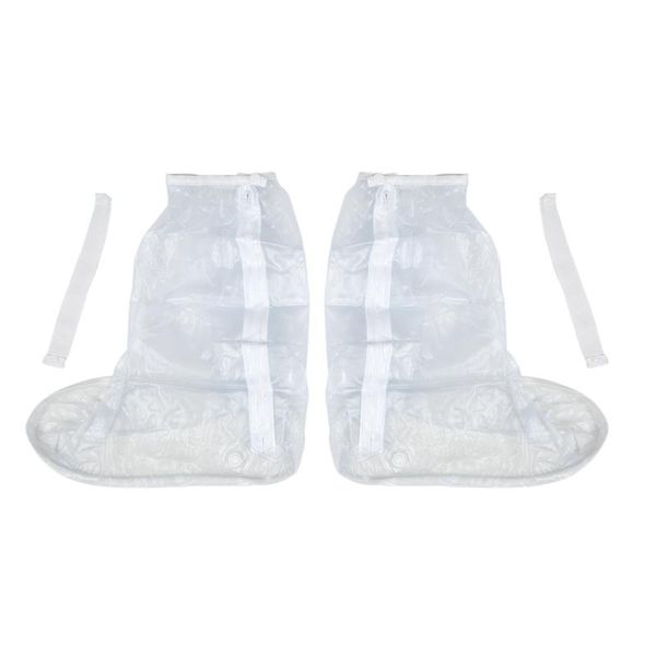 

shoe parts & accessories cover for men women rain boots waterproof with thickened /zipper/elastic bandage white, White;pink