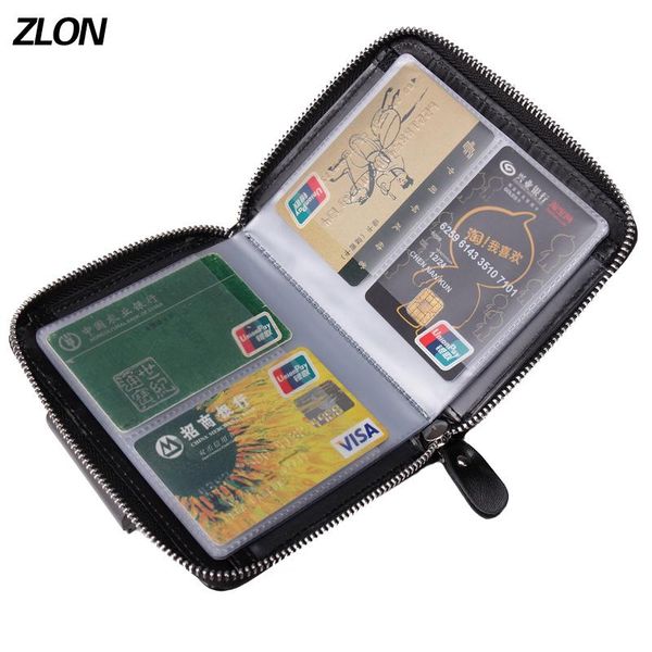 

wallets zlon rfid practical genuine leather passport cover travel 40 cards holders for men&women wallet trend k141, Red;black