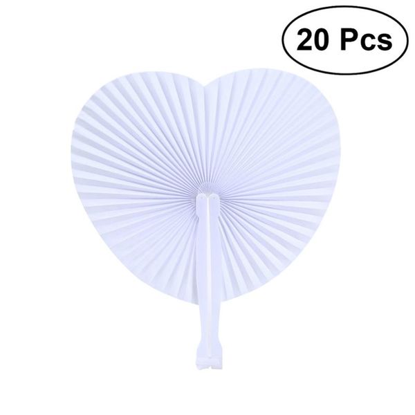 

other home decor 24 pcs white folding paper fans heart shaped assortment with handle for wedding favor party bag filler