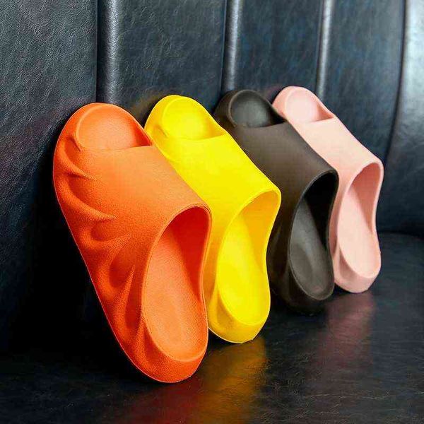 

bathroom anti-slip shoes children thick platform slippers summer beach eva soft sole slide sandals kids boys indoor girls 211119, Black;grey