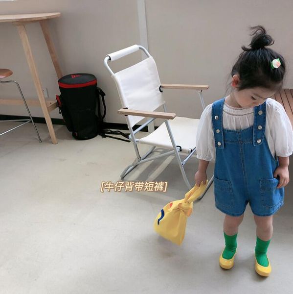 

wholesale girls boys denim overalls summer cotton fashion kids pants 1-6 years ye550 jumpsuits, Blue