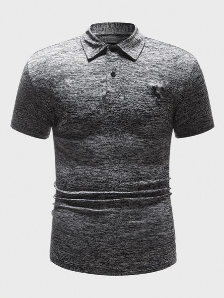 

men marled horse embroidery polo shirt l17r#, White;black