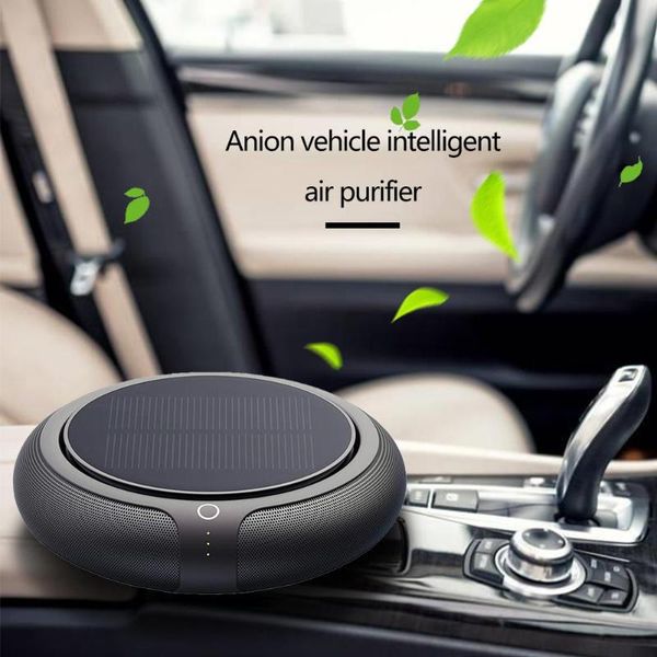

efficient air purifier usb solar powered charging vehicle household 2-mode purification fresh negative ionizer car freshener