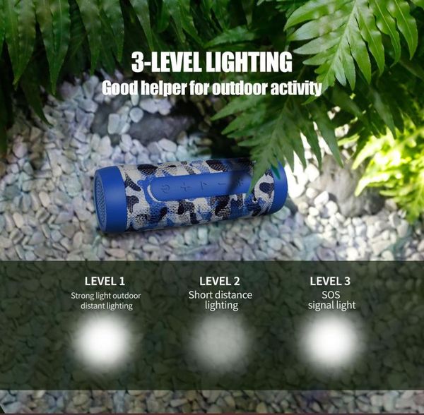 

zealot s22 4000mah bluetooth speaker outdoor bicycle led wireless column with radio 3 level support tf card portable speakers