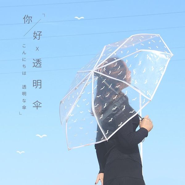 

umbrellas transparent folding umbrella full automatic lightweight three-fold girl multi-color sunny rain