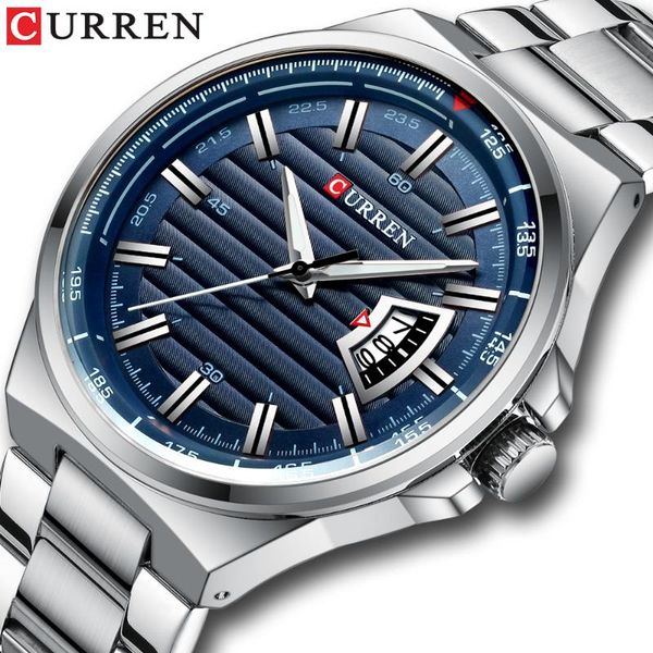 

wristwatches curren men business watch full steel quartz sports waterproof casual male wristwatch relogio masculino, Slivery;brown