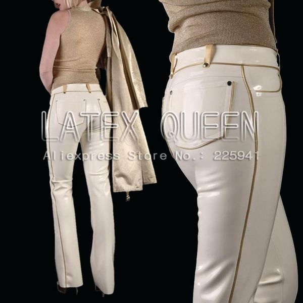 

women's leggings attractive rubber trousers heavy latex 0.6 mm thickness women 's jeans, Black