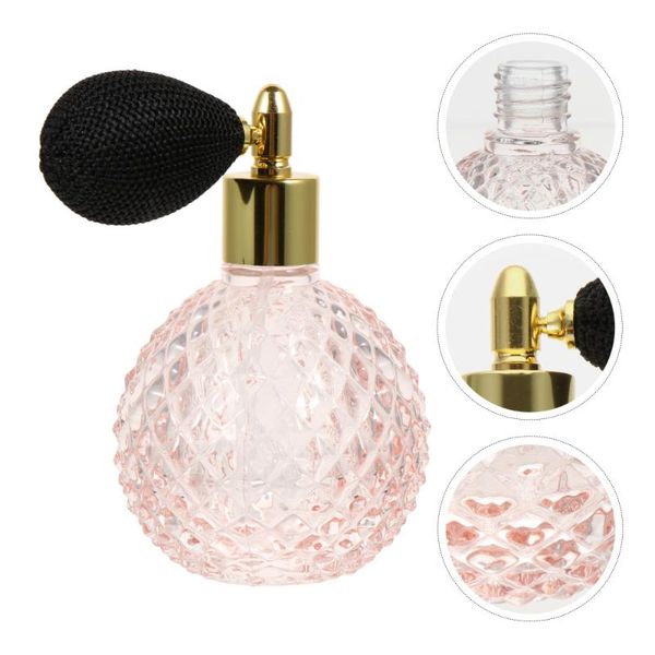 

set 100ml spray bottle empty perfume holder container with air bulb storage bottles & jars