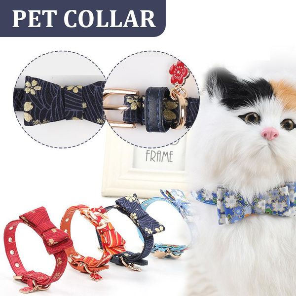 

cat collars & leads collar with cute bow adjustable comfortable pet supplies for small dog kitten puppy sasw666