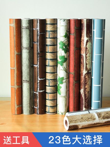 

wallpapers self-adhesive waterproof moisture-proof washable wall sticker restaurant store home decorationimitation brick pattern wallpaper
