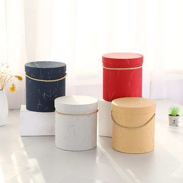 

bouquet flowers box packaging artificial flower arrangement stand vase home wedding party table decor round gifts boxes with lid gift wrap