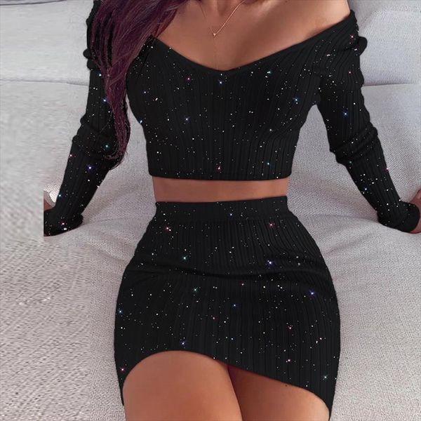 

striped v neck slim women dresses knit soft summer off the shoulder long sleeve mini elegant ladies party, Black;gray