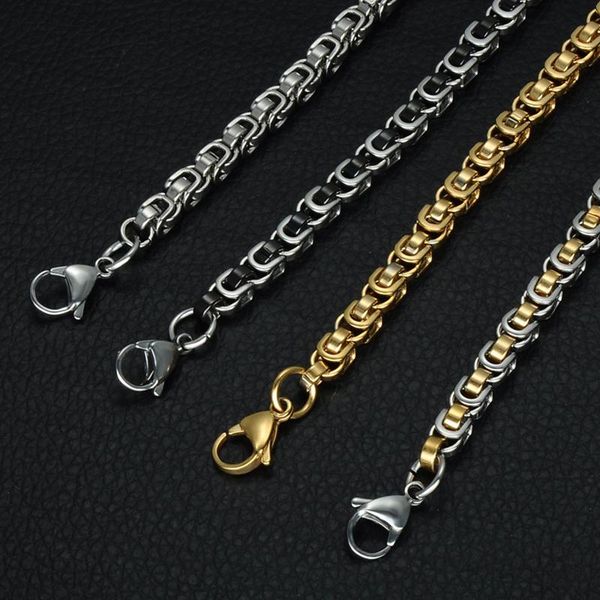 

chains necklace men steel stainless large long chain hip hop gold black gifts for male accessories wholesale, Silver