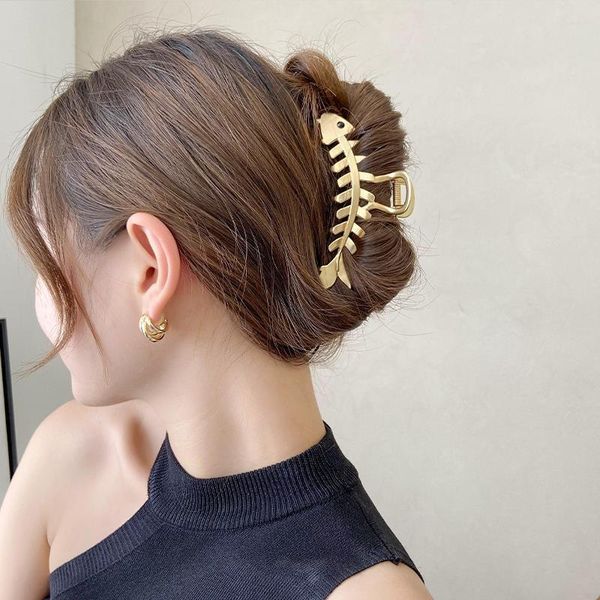 

hair clips & barrettes 2021 women fishbone gold fashion long sweet back hairpins headband accessories wedding party gift, Golden;silver