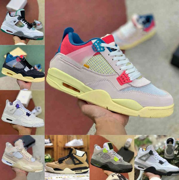 

sales 4 4s basketball shoes men women new cream sail the white cement bred court purple union la guava ice rasta pure money sports shoes