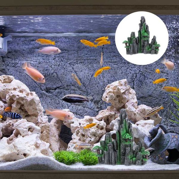 

1pc fish tank rockery stone artificial mountain decor underwater landscape decorations