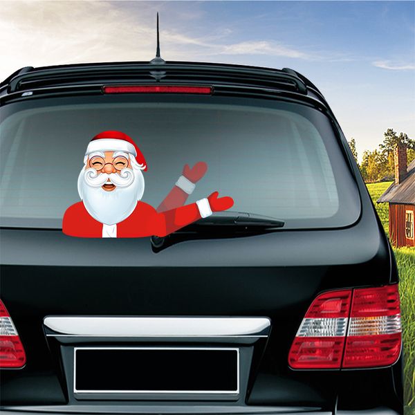 Adesivos de carro da série de Natal Magic Weving Santa Claus Elk Xmas Windshield Adesivo traseiro Windscreen TX0019