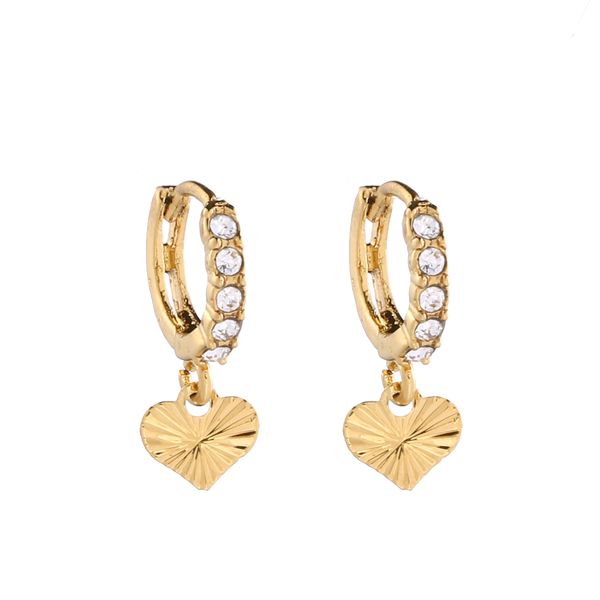 

africa heart hoop earrings for women gold color zirconia huggie earrings girl jewelry arab middle east gift, Golden;silver