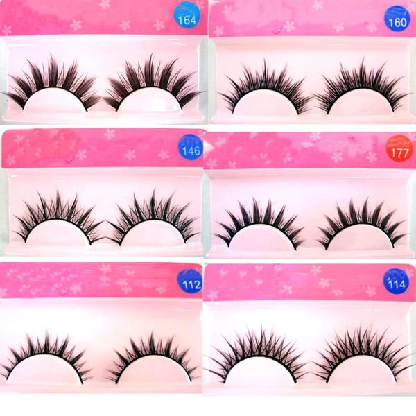 

false eyelashes natural long cosplay makeup cross strip black eye lashes 1pair