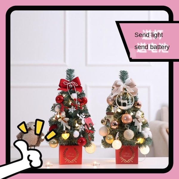 

christmas decorations mini tree deskwith lights decorative package family