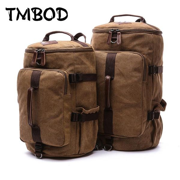 

backpack 2021 men barrel-shaped for male 2 size canvas travel bag multifunctional causal tote shoulder bags bolsa an687